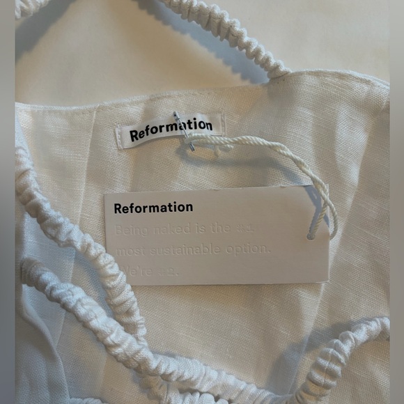 Reformation NWT Amaya Linen Top White Size S - Picture 5 of 6